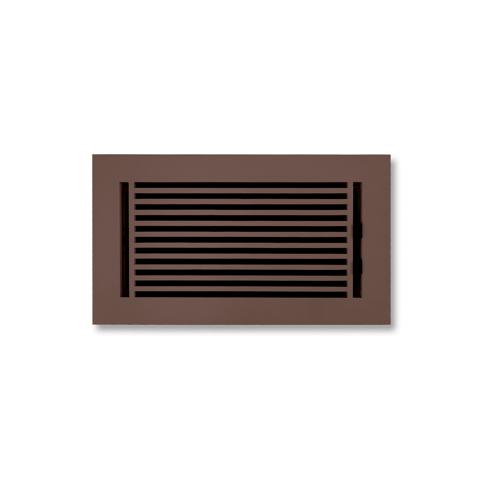 Floor Vent Cover / Register Size: 6” x 12” with Damper top faceplate outer size 8″ x 14”, thickness 5 mm, high-quality metal - cast aluminum brown powder coated Re-paintable for floors, walls, and ceilings - Modern Linear  Design (VR 109)