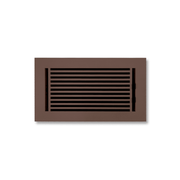 Floor Vent Cover / Register Size: 6” x 12” with Damper top faceplate outer size 8″ x 14”, thickness 5 mm, high-quality metal - cast aluminum brown powder coated Re-paintable for floors, walls, and ceilings - Modern Linear  Design (VR 109)
