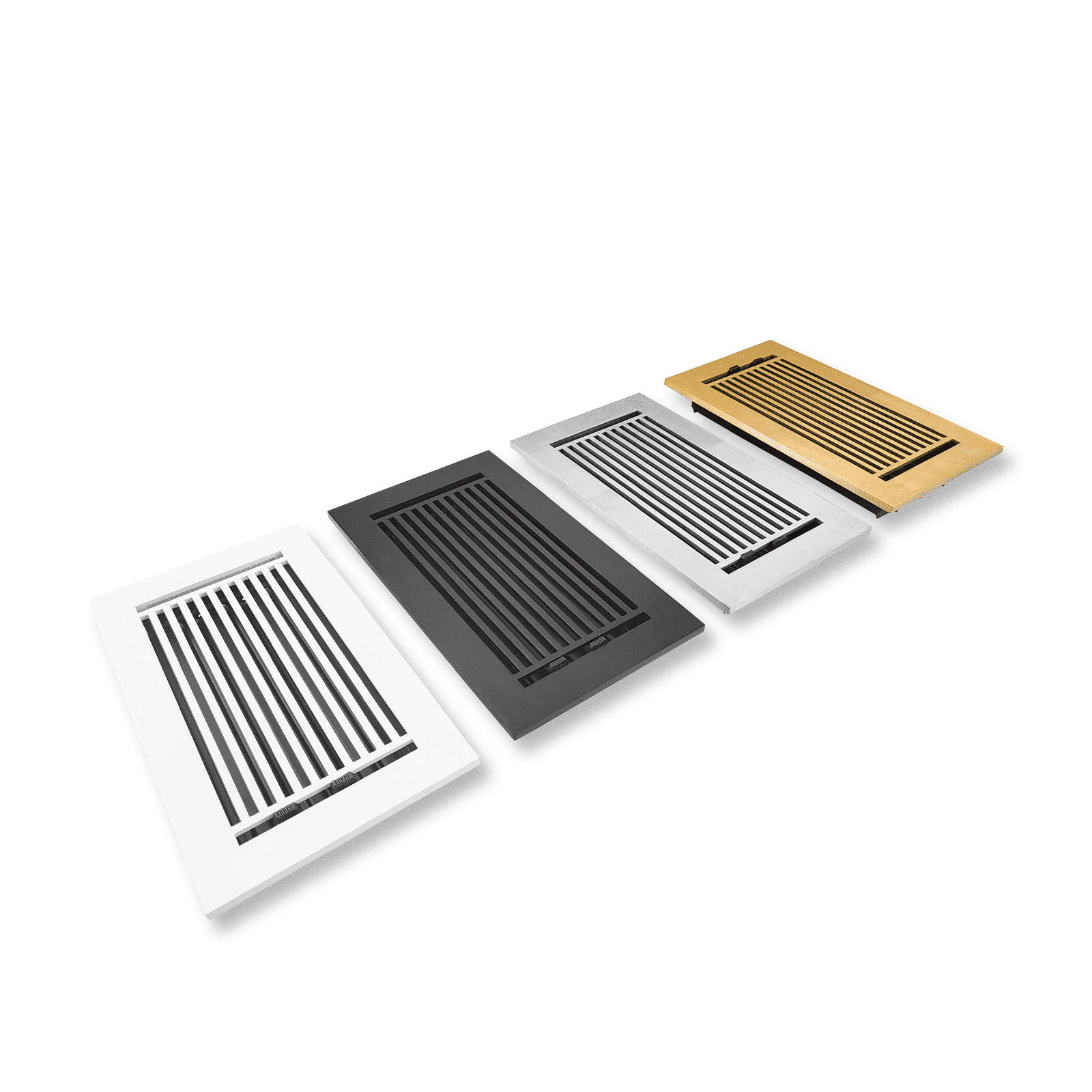 Floor Vent Cover / Register Size: 6” x 12” with Damper top faceplate outer size 8″ x 14”, thickness 5 mm, high-quality metal - cast aluminum brown powder coated Re-paintable for floors, walls, and ceilings - Modern Linear  Design (VR 109)
