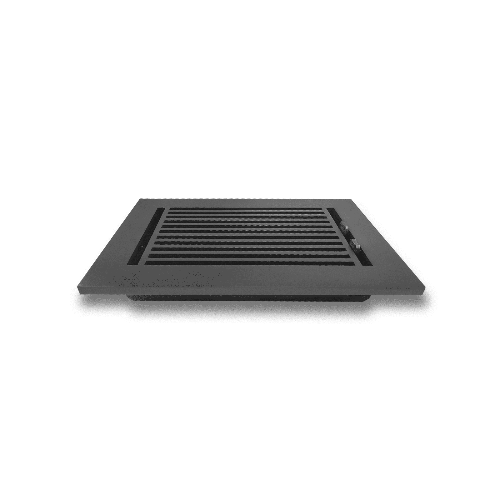 Floor Vent Cover / Register Size: 8” x 10” with Damper top faceplate outer size 10″ x 12”, thickness 5 mm, high-quality metal - cast aluminum black  powder coated Re-paintable for floors, walls, and ceilings - Modern Linear  Design (VR 109)