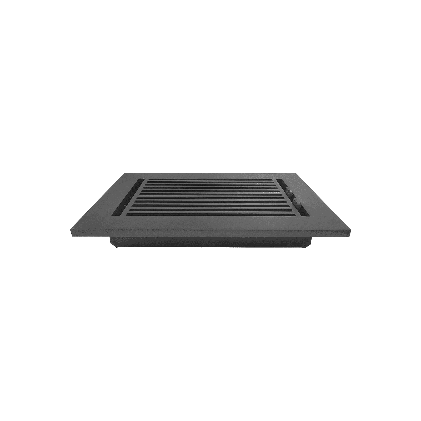 Floor Vent Cover / Register Size: 8” x 10” with Damper top faceplate outer size 10″ x 12”, thickness 5 mm, high-quality metal - cast aluminum black  powder coated Re-paintable for floors, walls, and ceilings - Modern Linear  Design (VR 109)