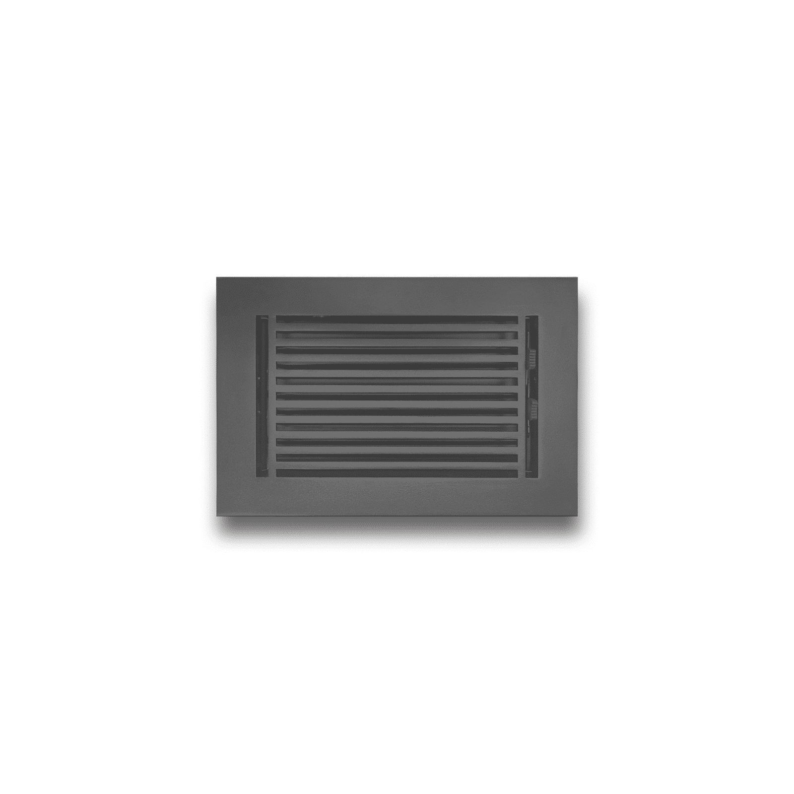 Floor Vent Cover / Register Size: 8” x 10” with Damper top faceplate outer size 10″ x 12”, thickness 5 mm, high-quality metal - cast aluminum black  powder coated Re-paintable for floors, walls, and ceilings - Modern Linear  Design (VR 109)
