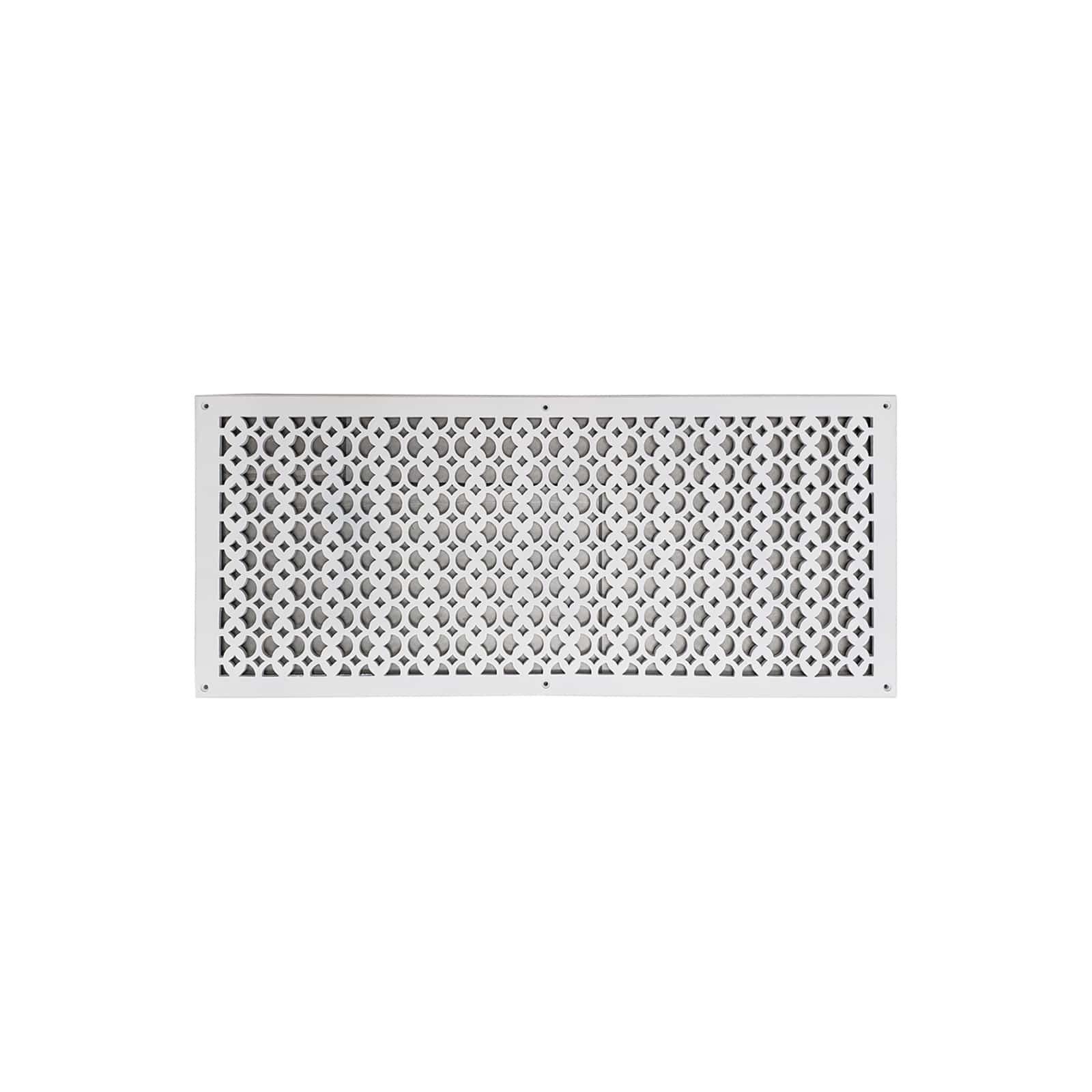 Air Return Grill 12″ X 30″ VR100 With Holes And Matching Screws Top Faceplate Size 14″ x 32″ HVAC Duct Cover Decorative Handcrafted High-Quality Metal – Cast Iron Powder Coated Re-Paintable For Walls, Ceilings, And Floors without Damper