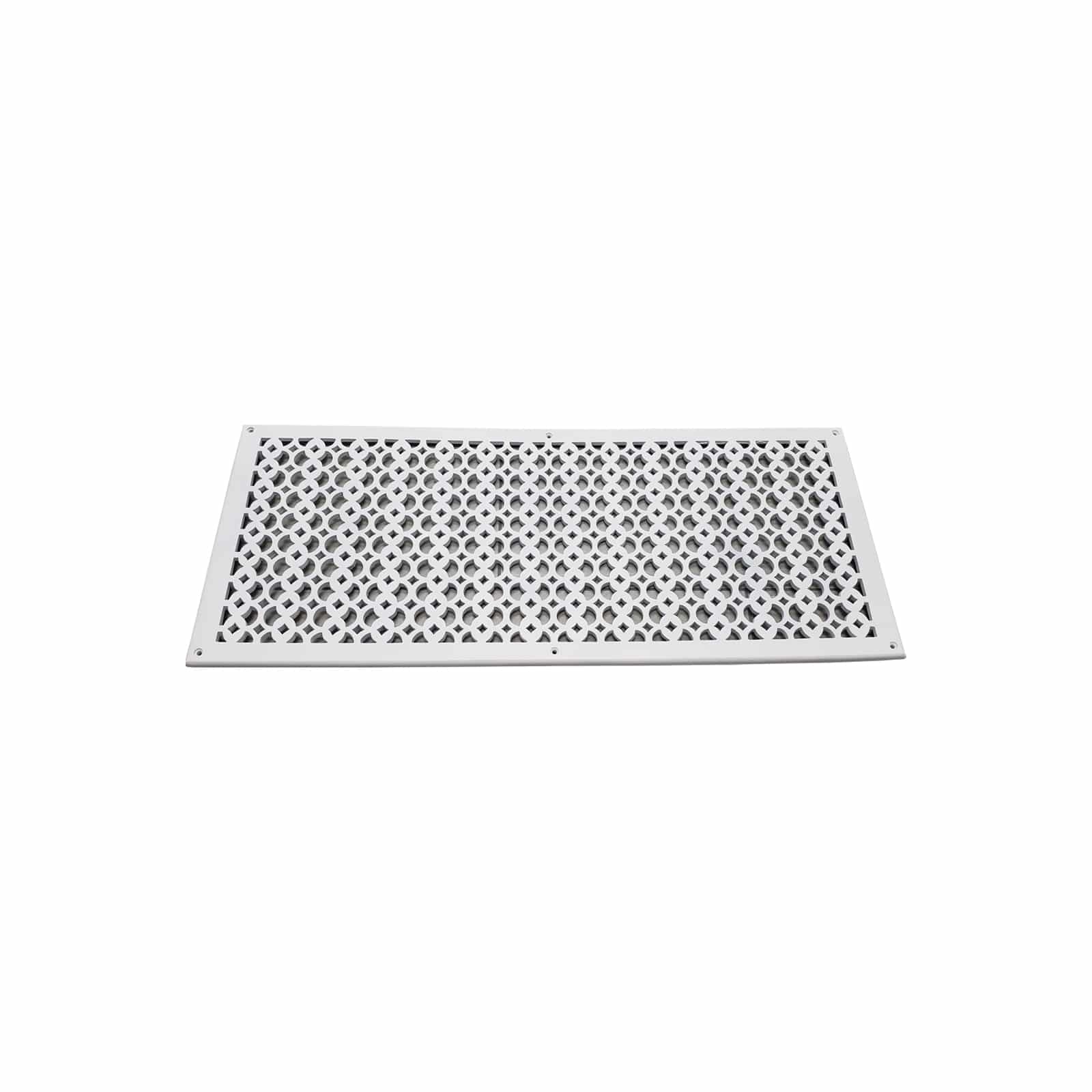 Air Return Grill 12″ X 30″ VR100 With Holes And Matching Screws Top Faceplate Size 14″ x 32″ HVAC Duct Cover Decorative Handcrafted High-Quality Metal – Cast Iron Powder Coated Re-Paintable For Walls, Ceilings, And Floors without Damper