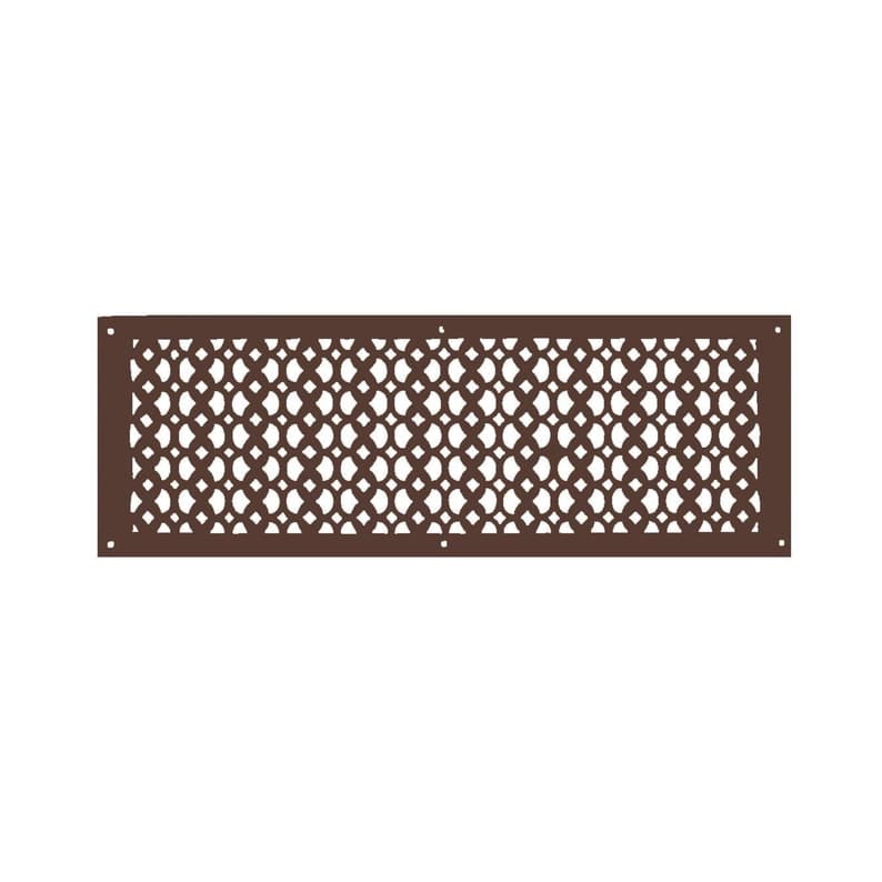 Air Return Grill 8″ X 26″ VR100 With Holes And Matching Screws Top Faceplate Size 10″ x 28-1/2″ HVAC Duct Cover Decorative Handcrafted High-Quality Metal – Cast Iron Powder Coated Re-Paintable For Walls, Ceilings, And Floors without Damper