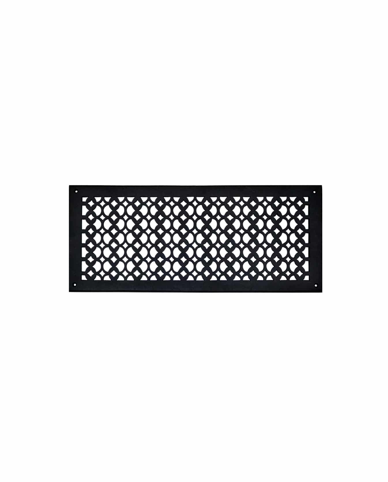 Air Return Grill 8″ X 22″ VR100 With Holes And Matching Screws Top Faceplate Size 9-1/2″ x 23-3/4″ HVAC Duct Cover Decorative Handcrafted High-Quality Metal – Cast Iron Powder Coated Re-Paintable For Walls, Ceilings, And Floors without Damper