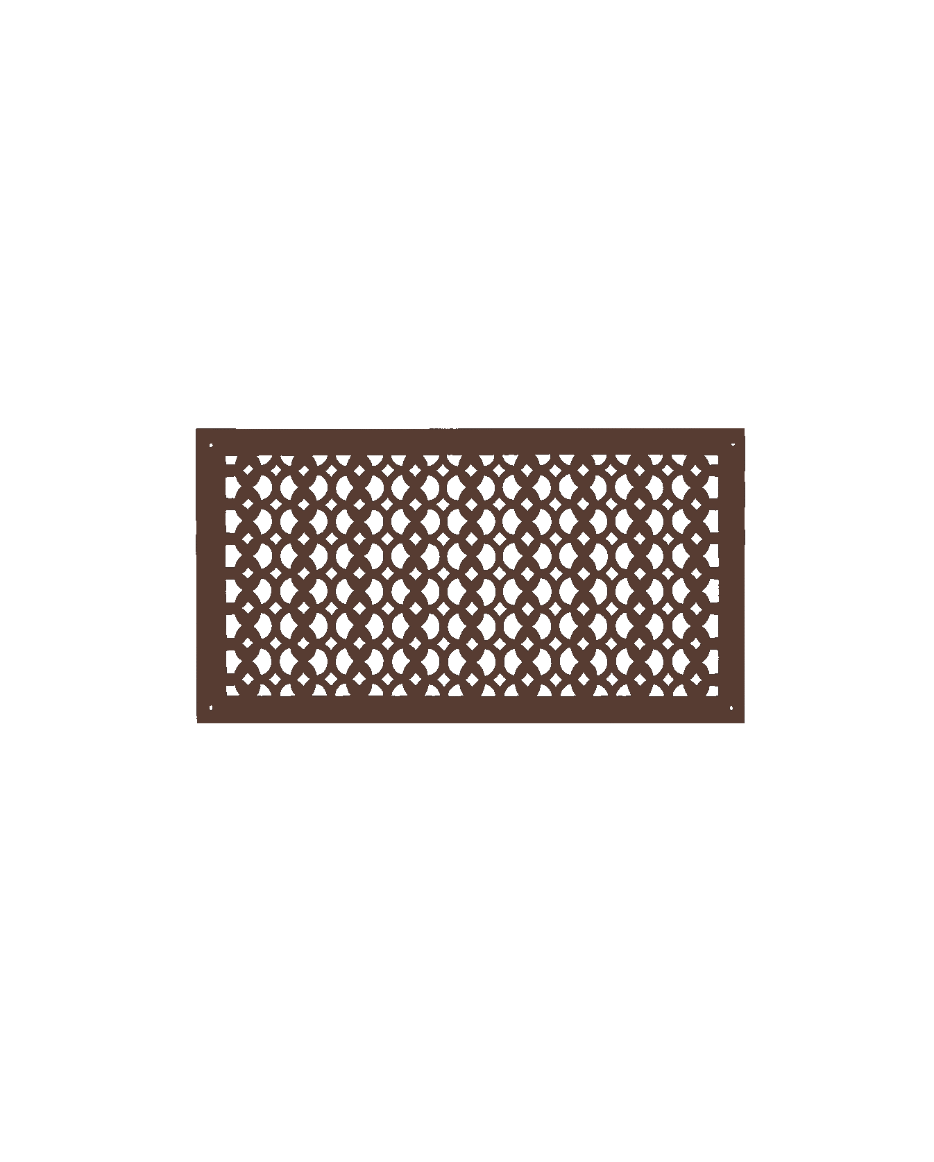 Air Return Grill 9″ X 20″ VR100 With Holes And Matching Screws Top Faceplate Size 11″ x 22-1/2″ HVAC Duct Cover Decorative Handcrafted High-Quality Metal – Cast Iron Powder Coated Re-Paintable For Walls, Ceilings, And Floors without Damper