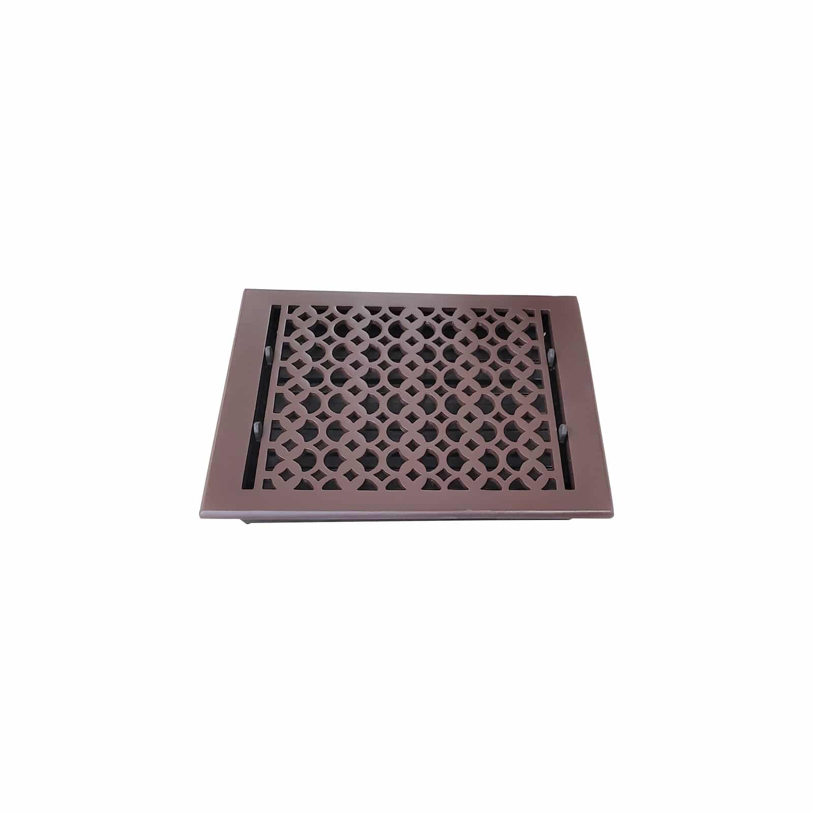 Cast Iron Floor Vent Cover / Register Size: 10″ x 12″ with Damper top faceplate outer size 11-1/4″ x 13-3/4″, thickness 5 mm, Premium Hand Made heavy-duty, durable, walkable – Powder coated Re-paintable for floors and walls-Tudor Mushroom Design (VR 100)