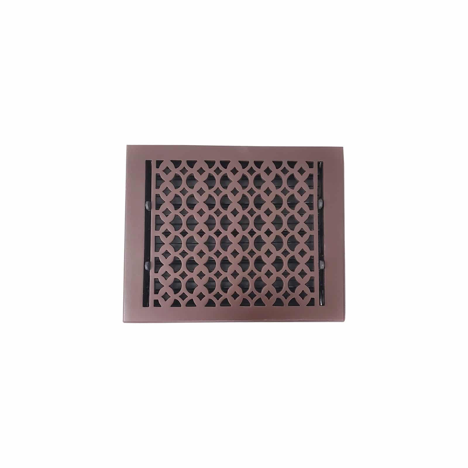 Cast Iron Floor Vent Cover / Register Size: 10″ x 12″ with Damper top faceplate outer size 11-1/4″ x 13-3/4″, thickness 5 mm, Premium Hand Made heavy-duty, durable, walkable – Powder coated Re-paintable for floors and walls-Tudor Mushroom Design (VR 100)