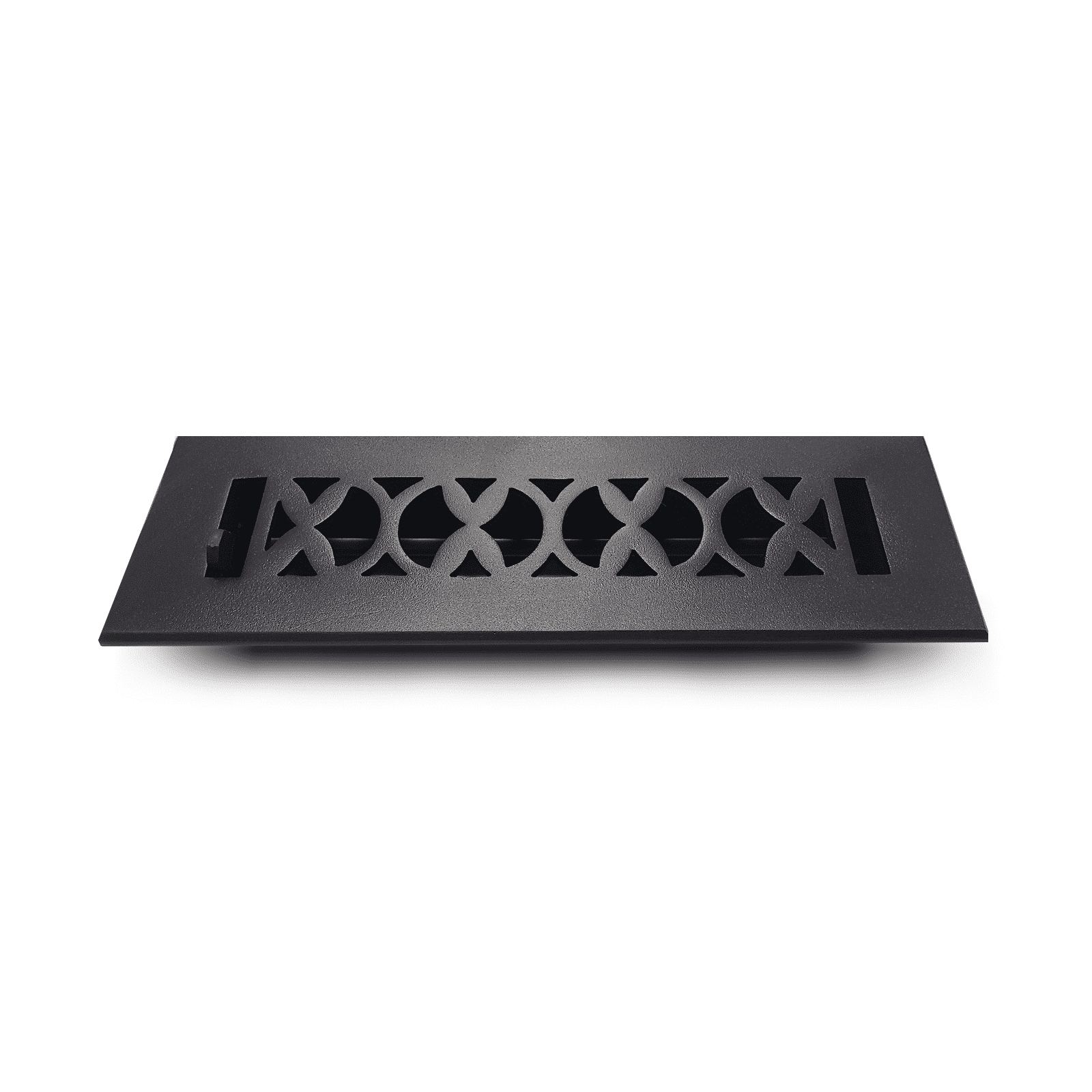 Cast Iron Floor Vent Cover / Register Size: 2” x 10” with Damper top faceplate outer size 4” x 12”, thickness 5 mm, Premium Hand Made heavy-duty, durable, walkable - Powder coated Re-paintable for floors and walls - Elegant Tudor Mushroom Design (VR 100)
