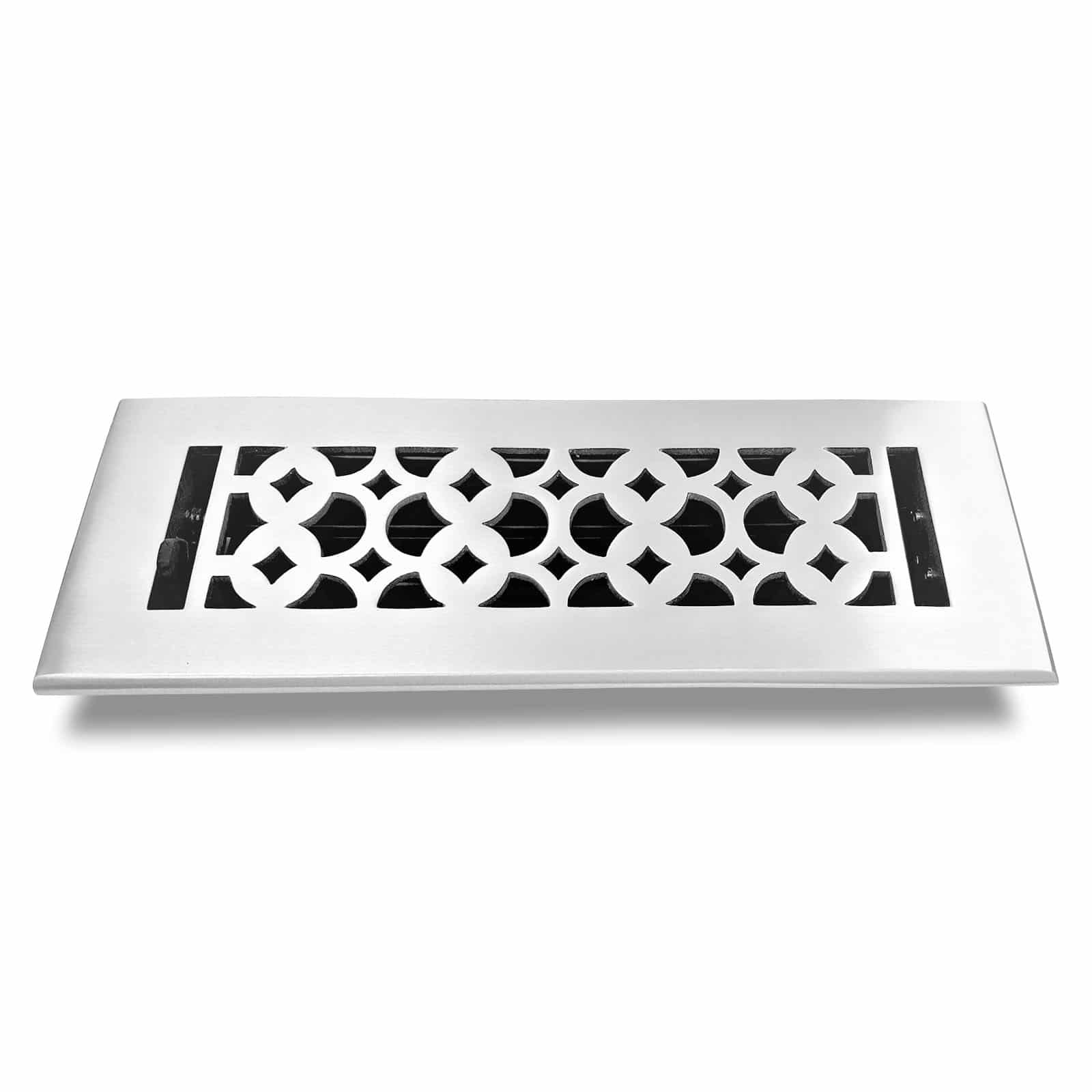 Cast Iron Floor Vent Cover / Register Size: 3″ x 10” with Damper top faceplate outer size 4-1/2″ X 11-13/16″, thickness 5 mm, Premium Hand Made heavy-duty, durable, walkable – Powder coated Re-paintable for floors and walls-Tudor Mushroom Design (VR 100)