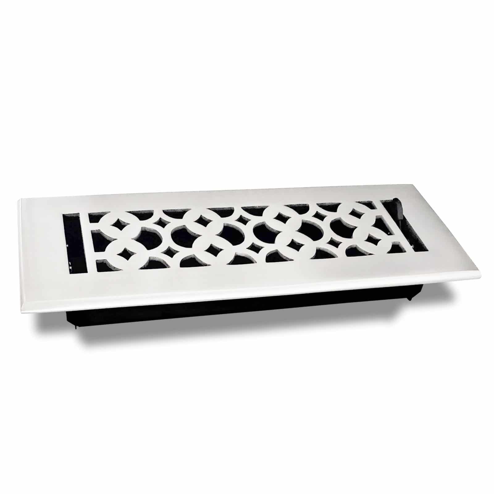 Cast Iron Floor Vent Cover / Register Size: 3″ x 10” with Damper top faceplate outer size 4-1/2″ X 11-13/16″, thickness 5 mm, Premium Hand Made heavy-duty, durable, walkable – Powder coated Re-paintable for floors and walls-Tudor Mushroom Design (VR 100)