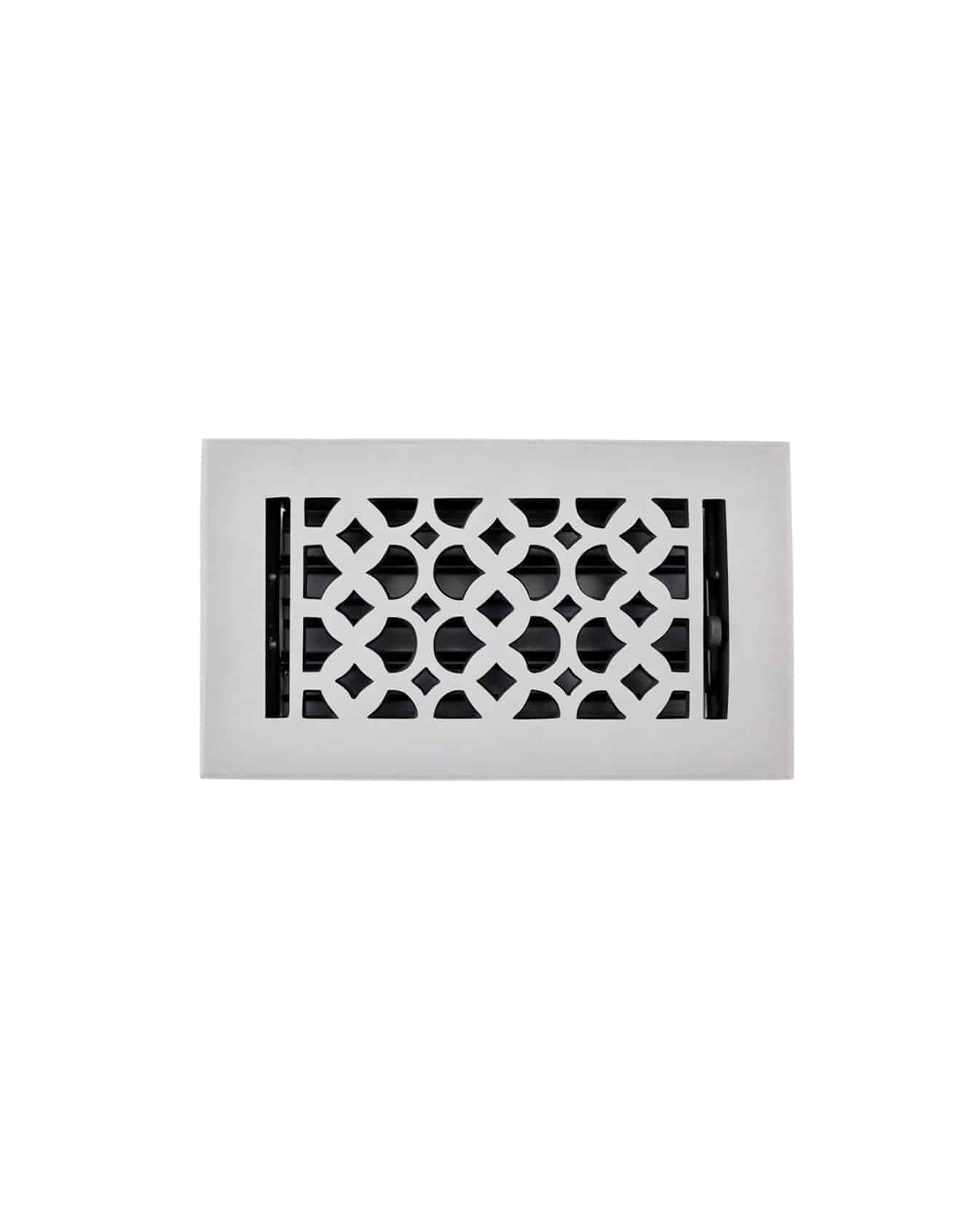 Cast Iron Floor Vent Cover / Register Size: 5" x 9" with Damper top faceplate outer size 7" x 11", thickness 5 mm, Premium Hand Made heavy-duty, durable, walkable - Powder coated Re-paintable for floors and walls - Elegant Tudor Mushroom Design (VR 100)