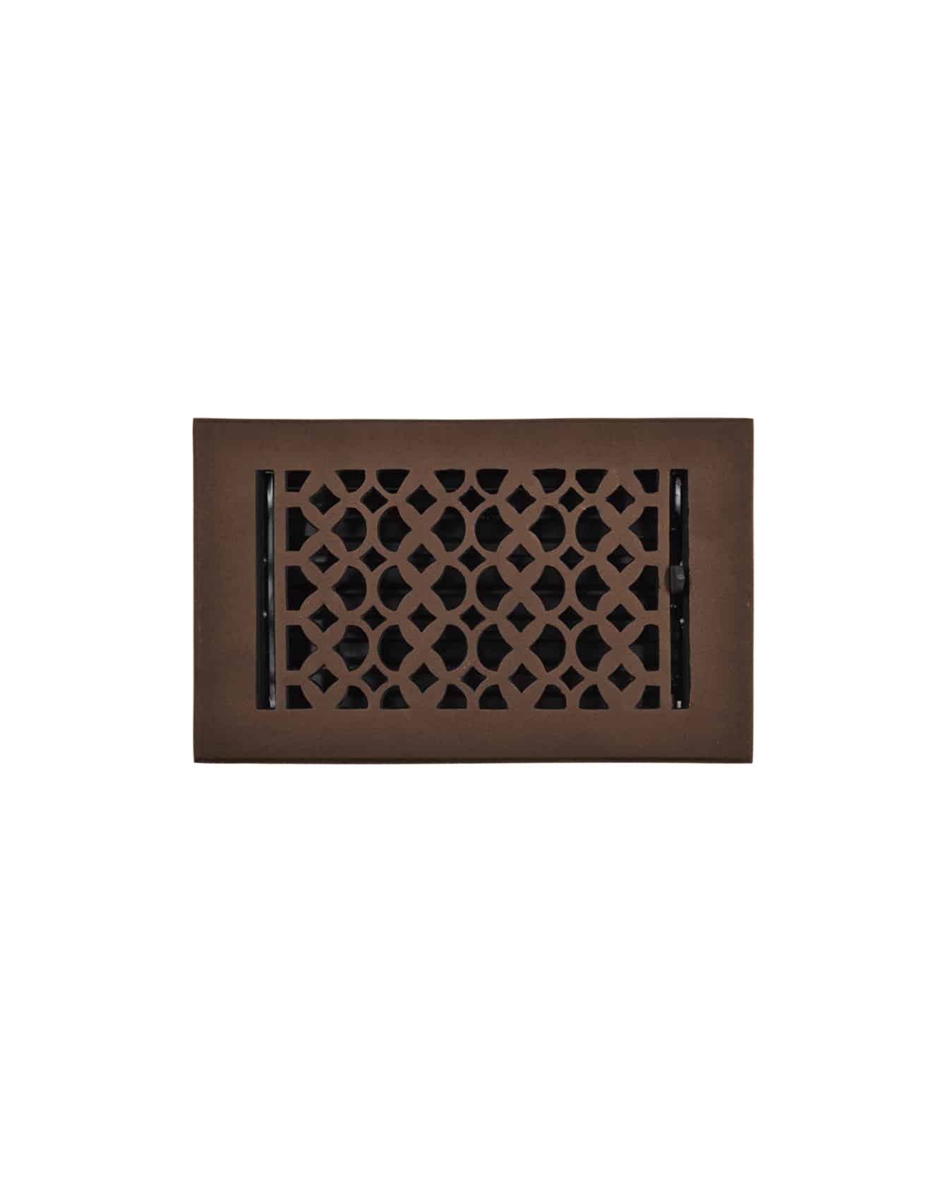 Cast Iron Floor Vent Cover / Register Size: 5" x 9" with Damper top faceplate outer size 7" x 11", thickness 5 mm, Premium Hand Made heavy-duty, durable, walkable - Powder coated Re-paintable for floors and walls - Elegant Tudor Mushroom Design (VR 100)