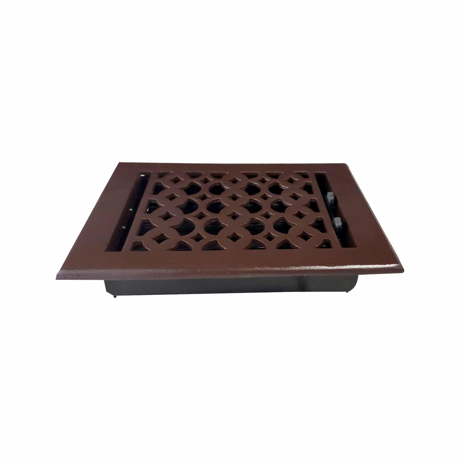 Cast Iron Floor Vent Cover / Register Size: 6″ x 8″ with Damper top faceplate outer size 7-1/4″ x 9-3/4″, thickness 5 mm, Premium Hand Made heavy-duty, durable, walkable – Powder coated Re-paintable for floors and walls-Tudor Mushroom Design (VR 100)