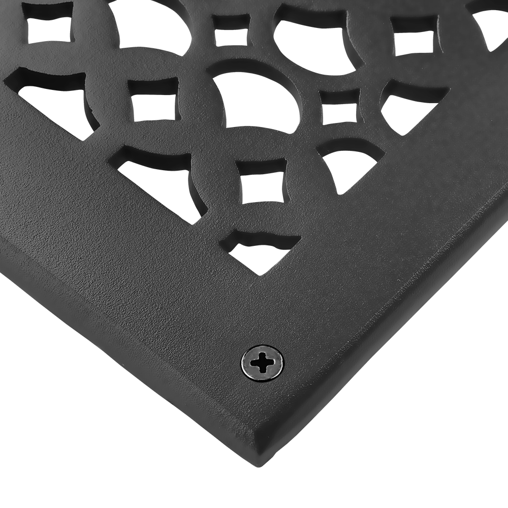 Air Return Grill 10″ x 22″ VR100 With Holes and Matching Screws Top Faceplate Size 12″ x 24″ HVAC Duct Cover Decorative Handcrafted High-Quality Metal – Cast Aluminum Powder Coated Re-Paintable For Walls, Ceilings, and Floors without Damper