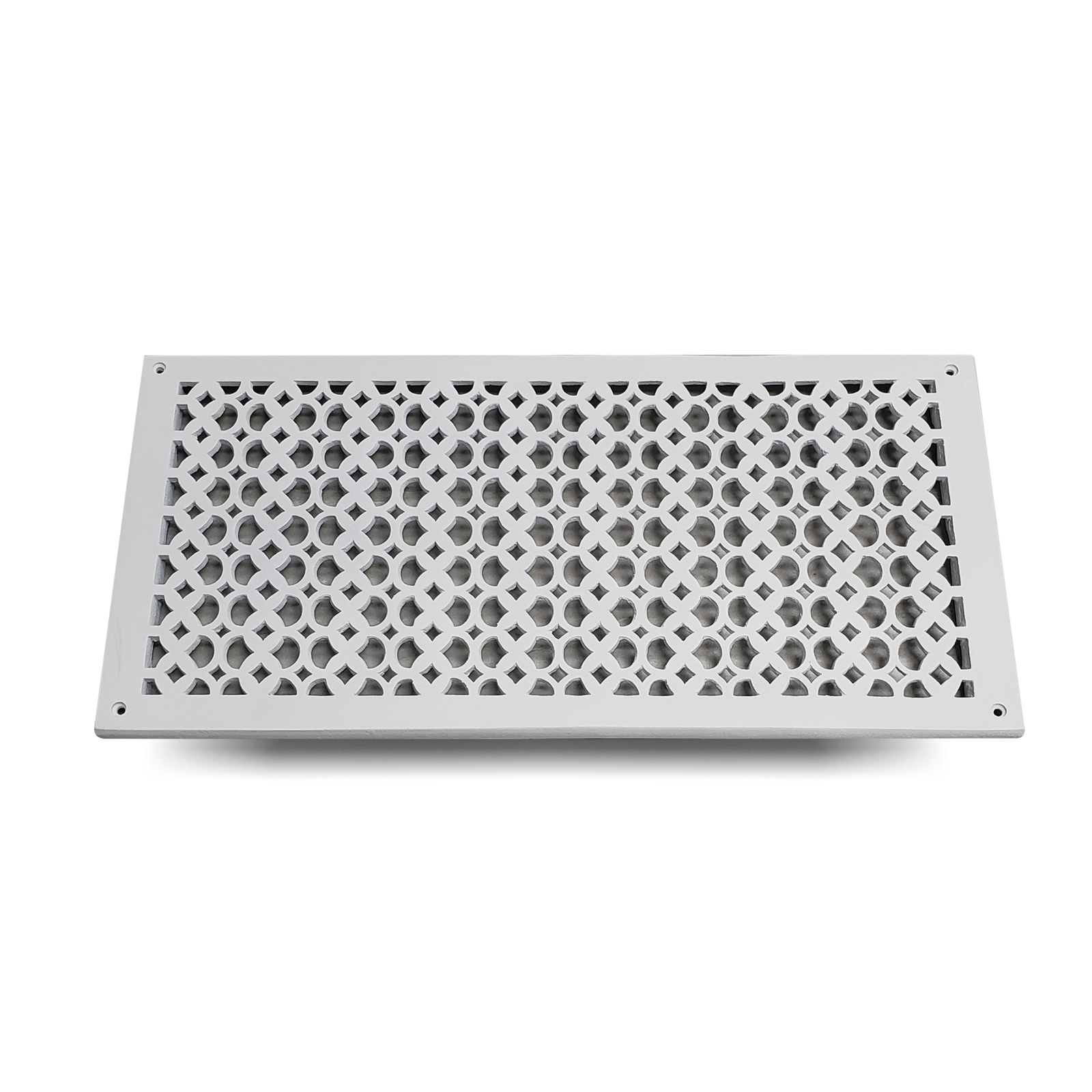 Air Return Grill 10″ x 22″ VR100 With Holes and Matching Screws Top Faceplate Size 12″ x 24″ HVAC Duct Cover Decorative Handcrafted High-Quality Metal – Cast Aluminum Powder Coated Re-Paintable For Walls, Ceilings, and Floors without Damper