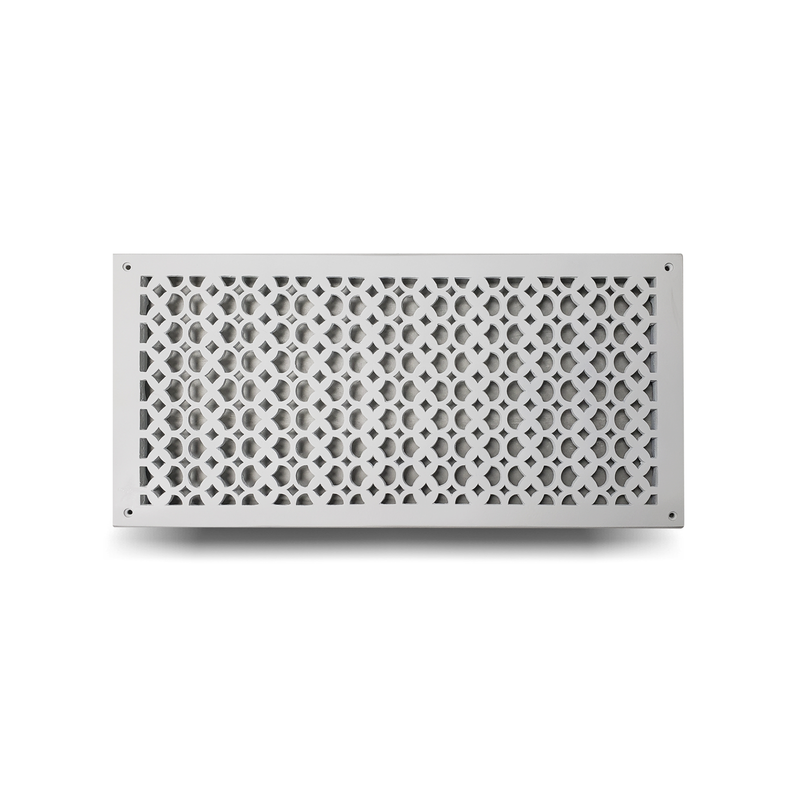 Air Return Grill 10″ x 22″ VR100 With Holes and Matching Screws Top Faceplate Size 12″ x 24″ HVAC Duct Cover Decorative Handcrafted High-Quality Metal – Cast Aluminum Powder Coated Re-Paintable For Walls, Ceilings, and Floors without Damper