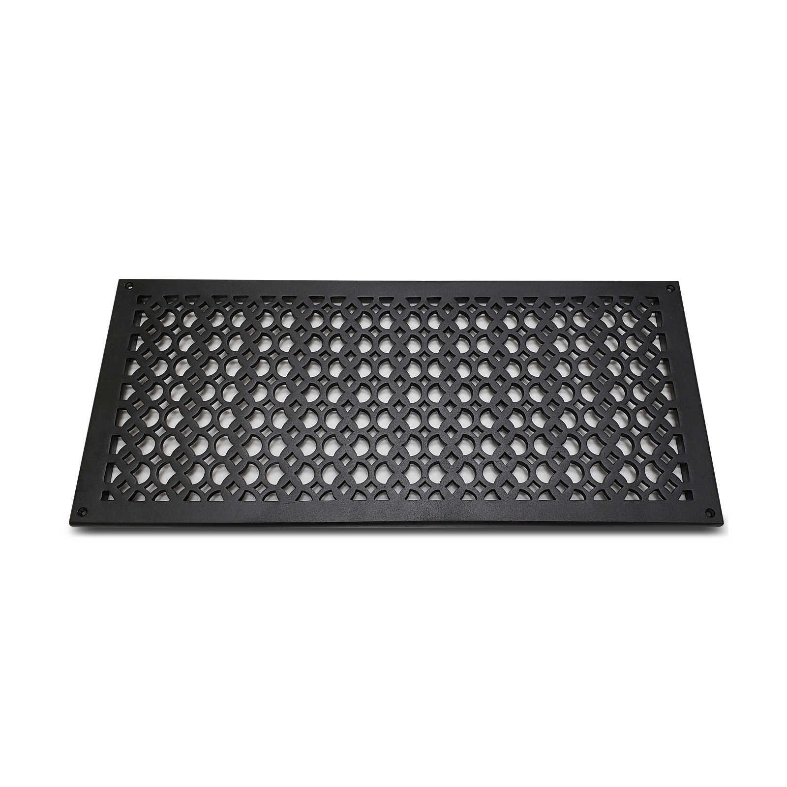 Air Return Grill 10″ x 24″ VR100 With Holes and Matching Screws Top Faceplate Size 12″ x 26″ HVAC Duct Cover Decorative Handcrafted High-Quality Metal – Cast Aluminum Powder Coated Re-Paintable For Walls, Ceilings, and Floors without Damper