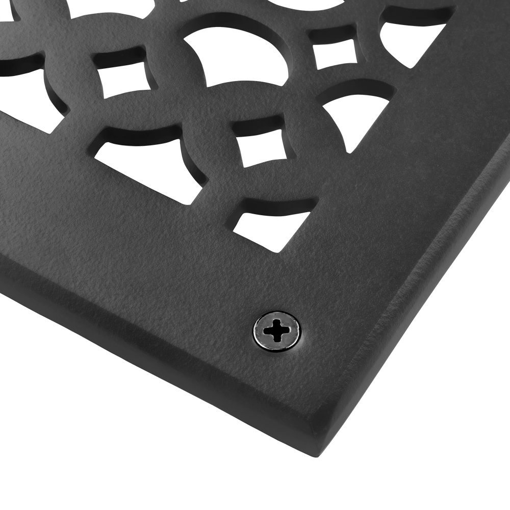 Air Return Grill 3″ x 24″ VR100 With Holes and Matching Screws Top Faceplate Size 5″ x 26″ HVAC Duct Cover Decorative Handcrafted High-Quality Metal – Cast Aluminum Powder Coated Re-Paintable For Walls, Ceilings, and Floors without Damper