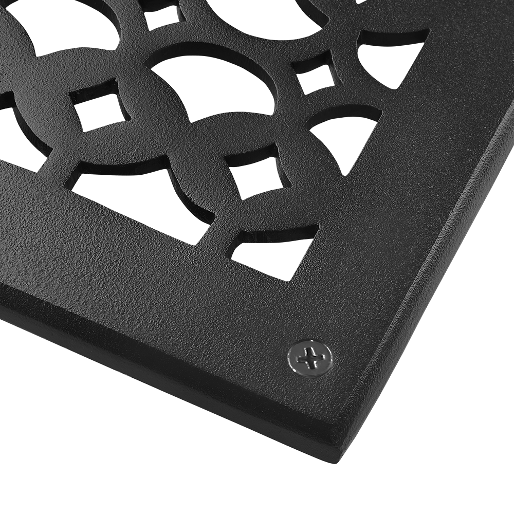 Air Return Grill 6″ x 30″ VR100 With Holes and Matching Screws Top Faceplate Size 7-1/4″ x 31-1/2″ HVAC Duct Cover Decorative Handcrafted High-Quality Metal – Cast Aluminum Powder Coated Re-Paintable For Walls, Ceilings, and Floors without Damper