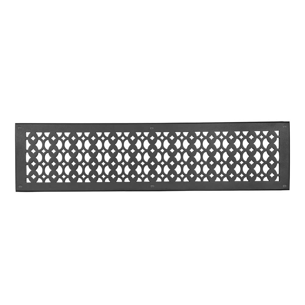Air Return Grill 6″ x 30″ VR100 With Holes and Matching Screws Top Faceplate Size 7-1/4″ x 31-1/2″ HVAC Duct Cover Decorative Handcrafted High-Quality Metal – Cast Aluminum Powder Coated Re-Paintable For Walls, Ceilings, and Floors without Damper