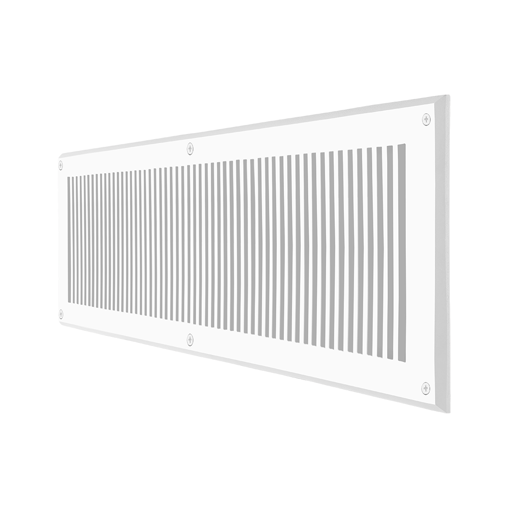 Air Return Grill 6″ x 30″ Top Faceplate Size 8″ x 32″ HVAC Duct Cover Decorative High-Quality Metal – Cast Aluminum Powder Coated Re-Paintable For Walls, Ceilings, and Floors Without Damper – Contemporary Design (VR 102)