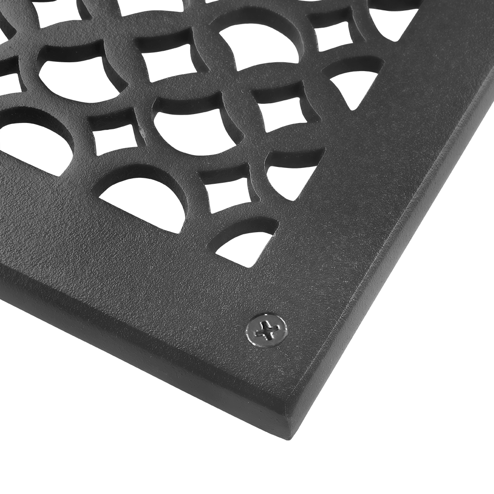 Air Return Grill 8″ x 30″ VR100 With Holes and Matching Screws Top Faceplate Size 10″ x 32″ HVAC Duct Cover Decorative Handcrafted High-Quality Metal – Cast Aluminum Powder Coated Re-Paintable For Walls, Ceilings, and Floors without Damper