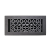 Floor Vent Cover / Register Size: 3” x 10” VR100 with Damper top faceplate outer size 12″x5″, thickness 5 mm, decorative handcrafted high-quality metal - cast aluminum powder coated Re-paintable for floors, walls, and ceilings