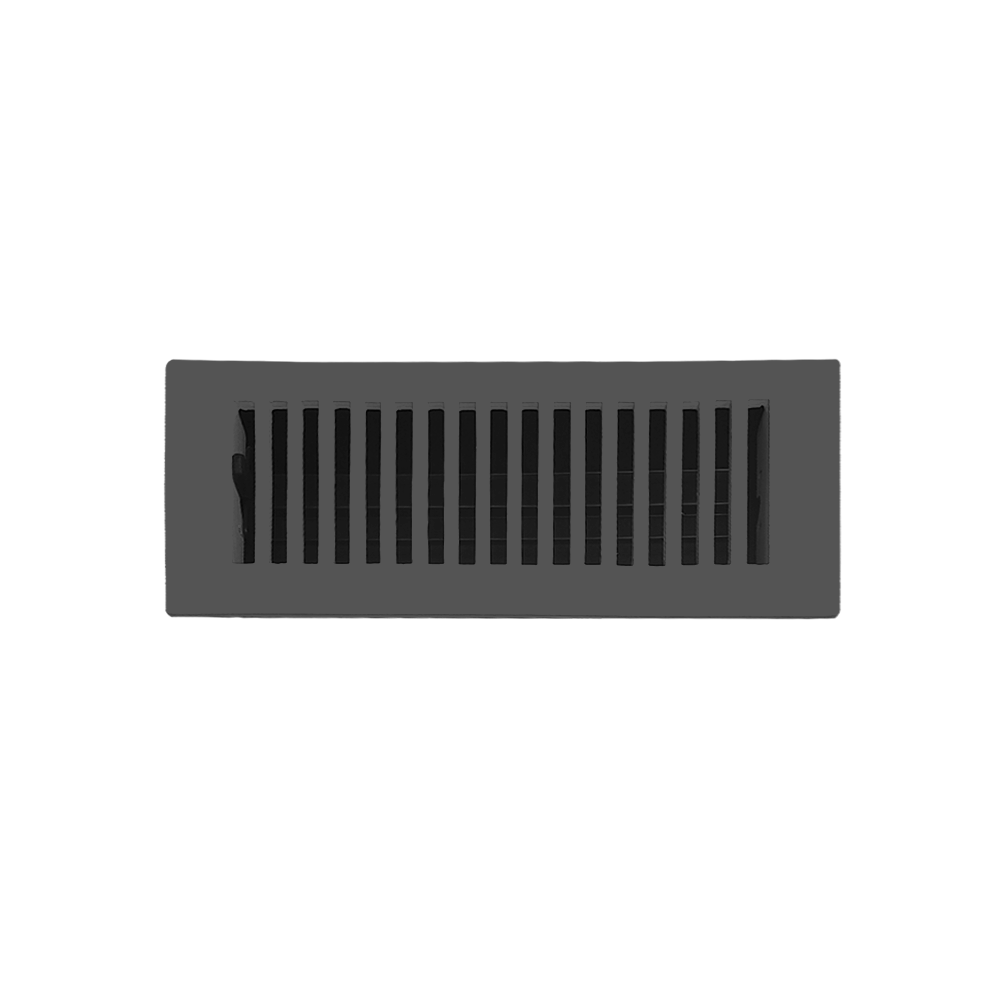 Floor Vent Cover / Register Size: 3” x 10” with Damper top faceplate outer size 12″x5″, thickness 5 mm, handcrafted high-quality metal – cast aluminum powder coated Re-paintable for floors, walls, and ceilings – Modern and Contemporary Design (VR 102)