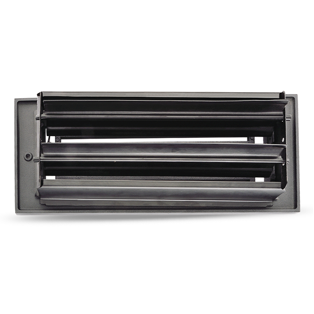 Floor Vent Cover / Register Size: 3” X 10” With Damper Top Faceplate Outer Size 12"x5", Thickness 5 Mm, High-Quality Metal – Cast Aluminum Powder Coated Re-Paintable For Floors, Walls, and Ceilings – Modern Linear Design (VR 109)