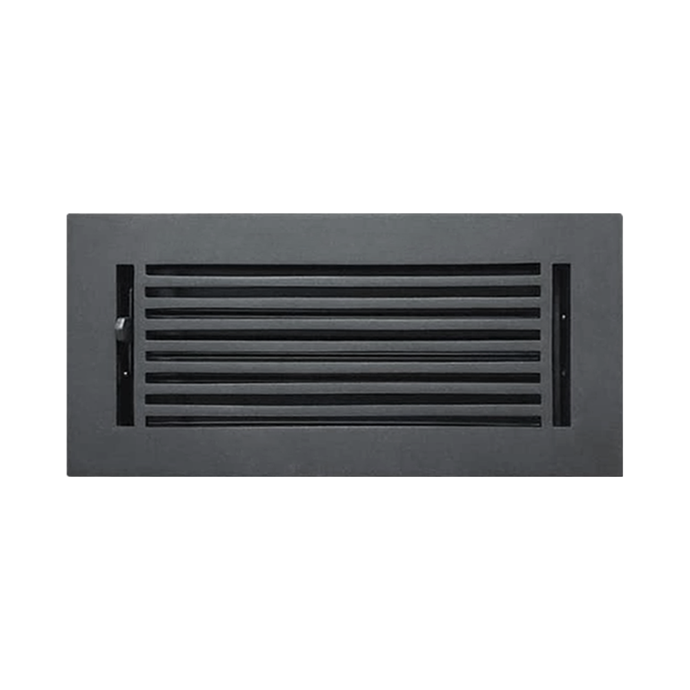 Floor Vent Cover / Register Size: 3” X 10” With Damper Top Faceplate Outer Size 12"x5", Thickness 5 Mm, High-Quality Metal – Cast Aluminum Powder Coated Re-Paintable For Floors, Walls, and Ceilings – Modern Linear Design (VR 109)