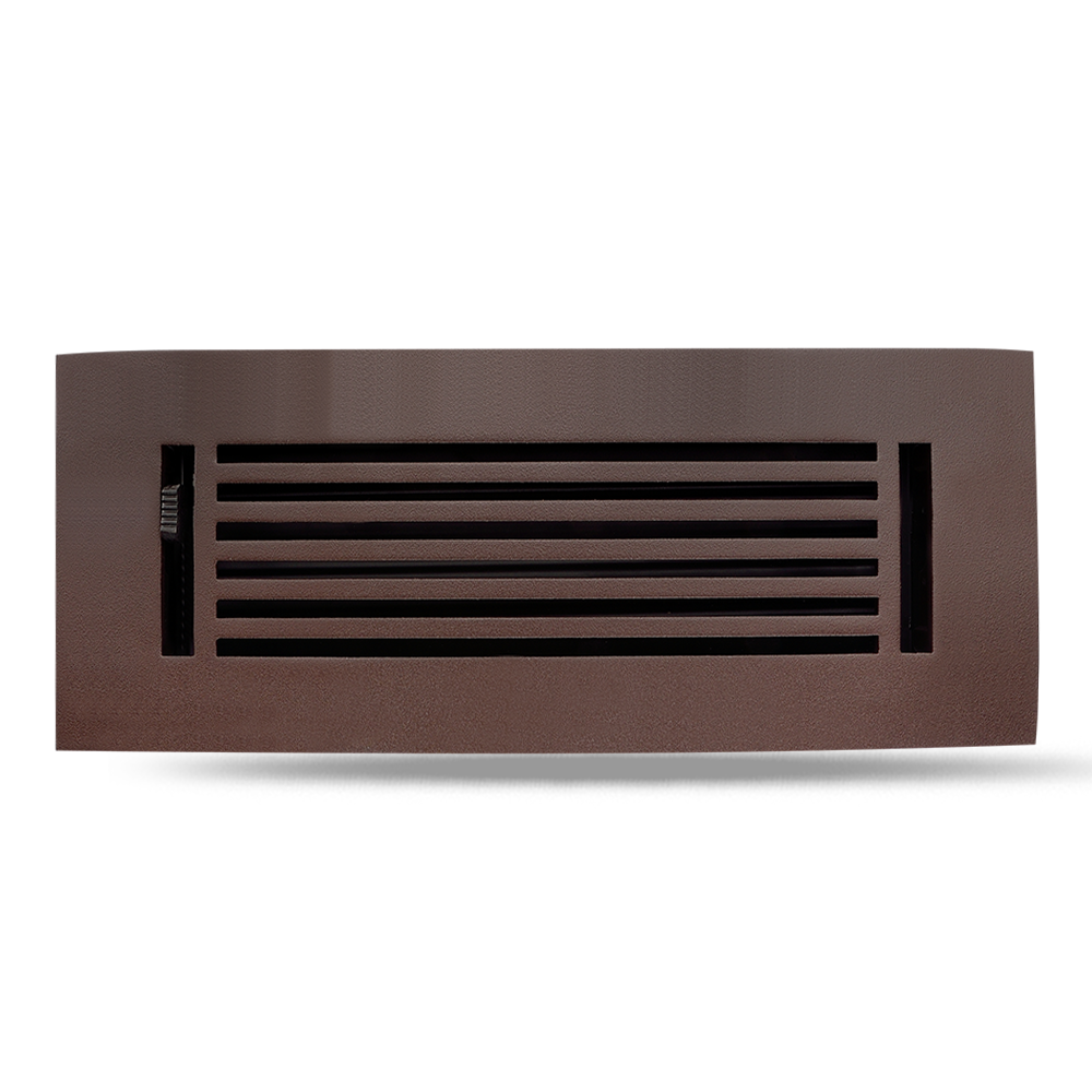 Floor Vent Cover / Register Size: 3” X 10” With Damper Top Faceplate Outer Size 12"x5", Thickness 5 Mm, High-Quality Metal – Cast Aluminum Powder Coated Re-Paintable For Floors, Walls, and Ceilings – Modern Linear Design (VR 109)