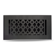 Floor Vent Cover / Register Size: 4” x 10” VR100 with Damper top faceplate outer size 6″ x 12″, thickness 5 mm, decorative high-quality metal – cast aluminum powder coated Re-paintable for floors, walls, and ceilings