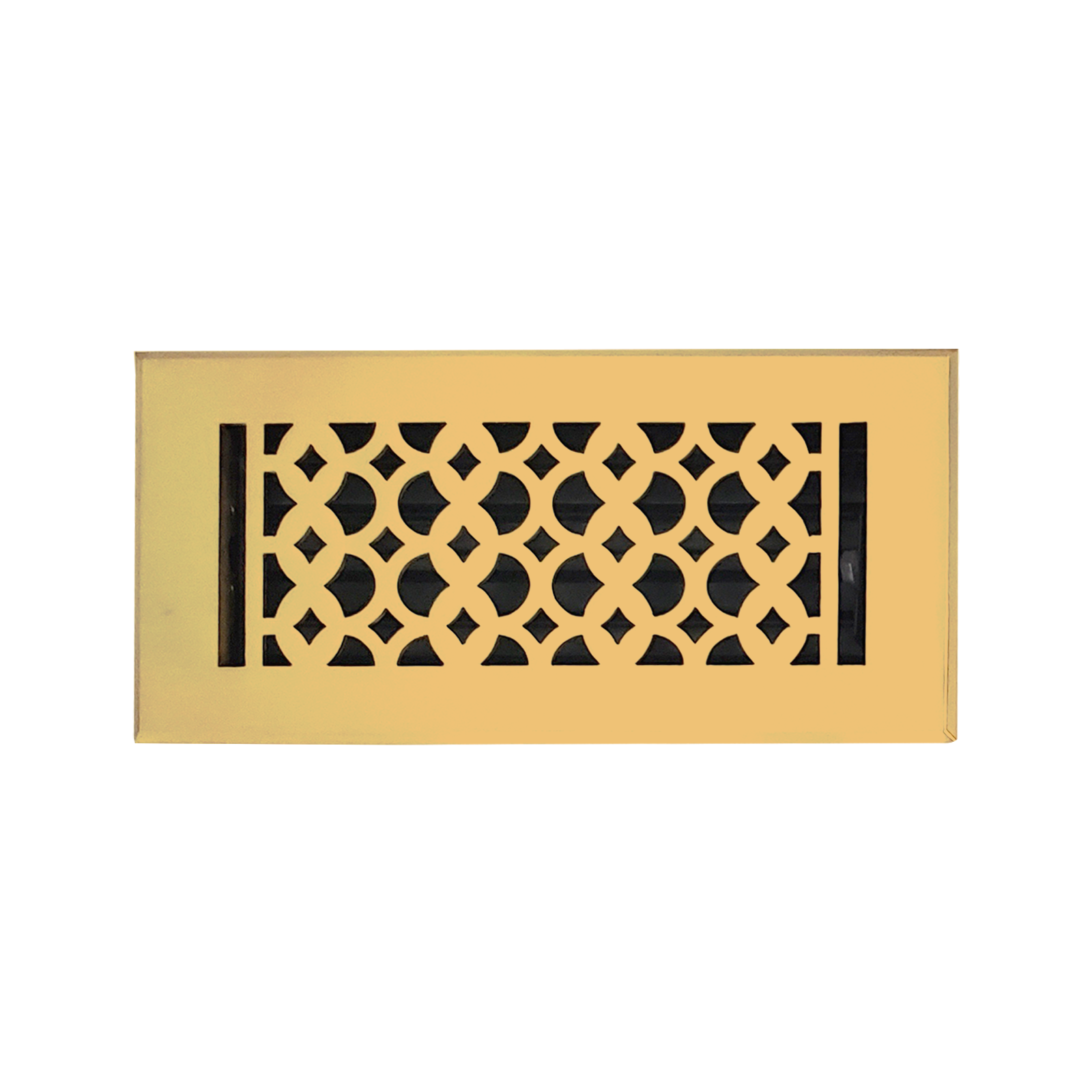 Floor Vent Cover / Register Size: 4” x 10” with Damper top faceplate outer size 6″ x 12″, thickness 5 mm, decorative high-quality metal-cast aluminum Brushed Gold Re-paintable for floors, walls, and ceilings – Elegant Tudor Mushroom Design (VR 100)