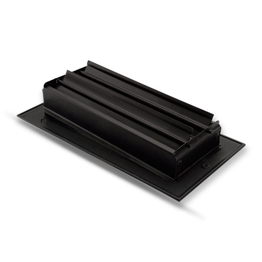 Floor Vent Cover / Register Size: 4” x 10” with Damper top faceplate outer size 6″ x 12″, thickness 5 mm, high-quality metal - cast aluminum powder coated Re-paintable for floors, walls, and ceilings - Modern and Contemporary Design (VR 102)