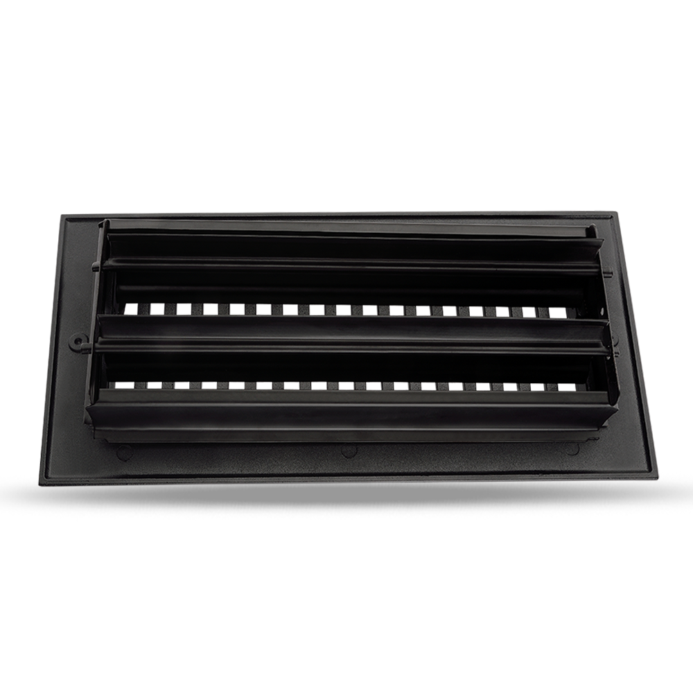 Floor Vent Cover / Register Size: 4” x 10” with Damper top faceplate outer size 6″ x 12″, thickness 5 mm, high-quality metal - cast aluminum powder coated Re-paintable for floors, walls, and ceilings - Modern and Contemporary Design (VR 102)