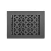 Floor Vent Cover / Register Size: 4” x 8” VR100 with Damper top faceplate outer size 5-1/2″ X 8-3/4″, thickness 5 mm, decorative handcrafted high-quality metal – cast aluminum powder coated Re-paintable for floors, walls, and ceilings