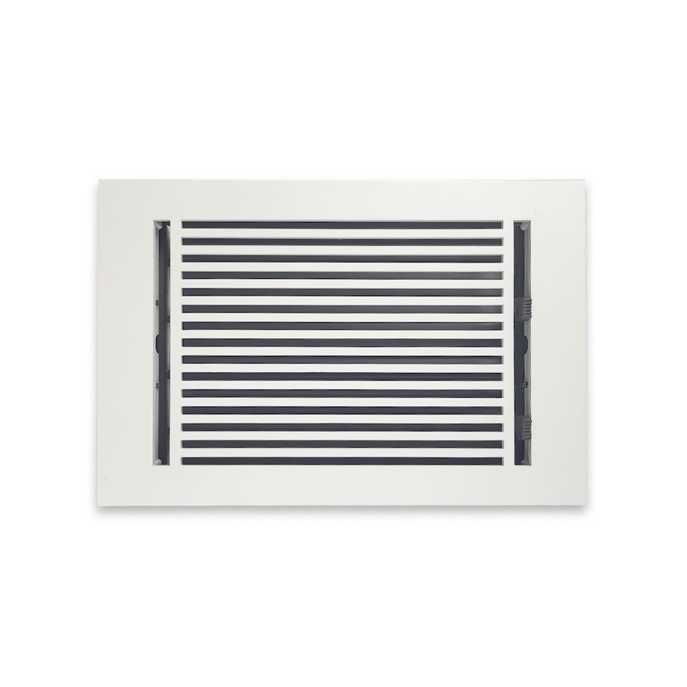 Rectangular air vent on a white background