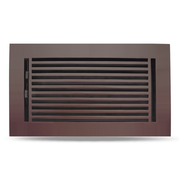 Floor Vent Cover / Register Size: 6” x 10” with Damper top faceplate outer size 8″ x 12”, thickness 5 mm, high-quality metal - cast aluminum brown powder coated Re-paintable for floors, walls, and ceilings - Modern Linear  Design (VR 109)