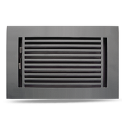 Floor Vent Cover / Register Size: 6” x 12” with Damper top faceplate outer size 8″ x 14”, thickness 5 mm, high-quality metal - cast aluminum black powder coated Re-paintable for floors, walls, and ceilings - Modern Linear  Design (VR 109)