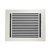 Floor Vent Cover / Register Size: 8” x 10” with Damper top faceplate outer size 10″ x 12”, thickness 5 mm, high-quality metal - cast aluminum white powder coated Re-paintable for floors, walls, and ceilings - Modern Linear  Design (VR 109)