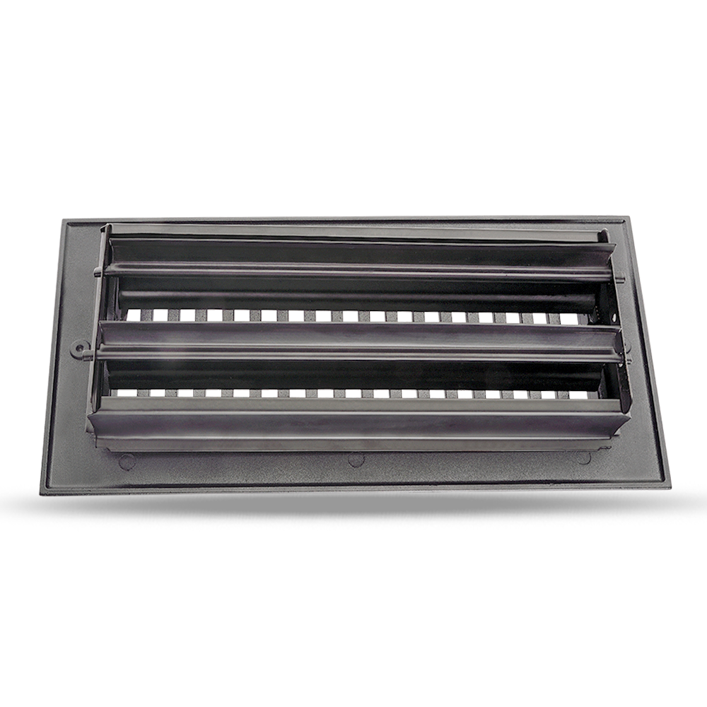 Floor Vent Cover / Register Size: 8” x 14” with Damper top faceplate outer size 10″ x 16″, thickness 5 mm, high-quality metal - cast aluminum powder coated Re-paintable for floors, walls, and ceilings - Modern and Contemporary Design (VR 102)