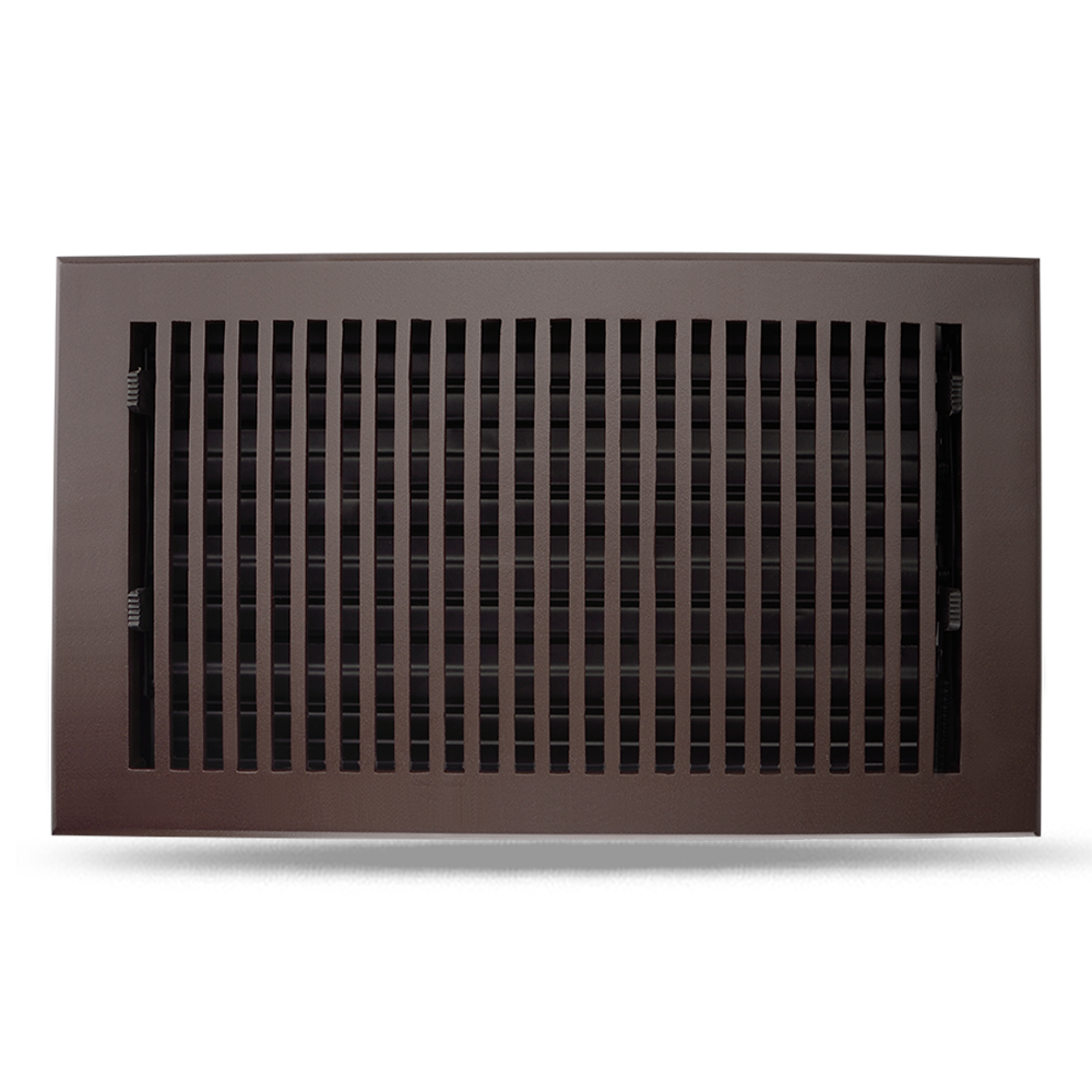 Floor Vent Cover / Register Size: 8” x 14” with Damper top faceplate outer size 10″ x 16″, thickness 5 mm, high-quality metal - cast aluminum powder coated Re-paintable for floors, walls, and ceilings - Modern and Contemporary Design (VR 102)
