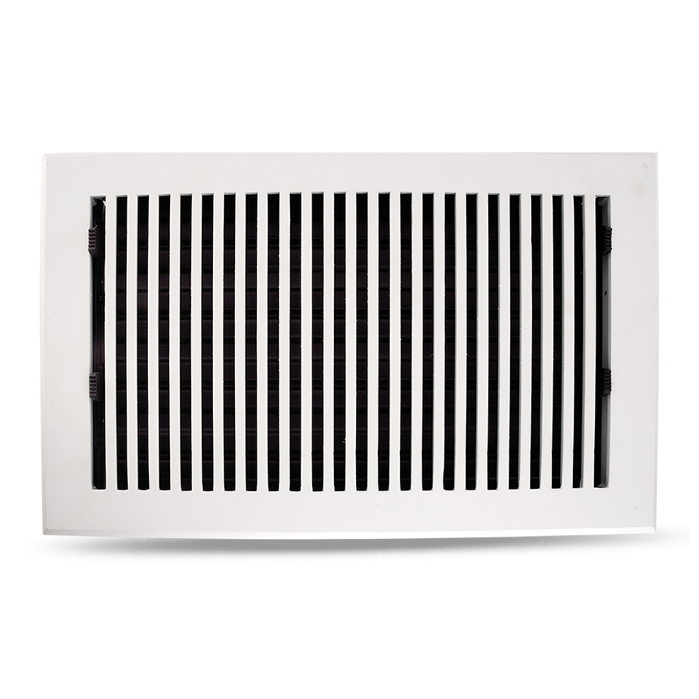 Floor Vent Cover / Register Size: 8” x 14” with Damper top faceplate outer size 10″ x 16″, thickness 5 mm, high-quality metal - cast aluminum powder coated Re-paintable for floors, walls, and ceilings - Modern and Contemporary Design (VR 102)