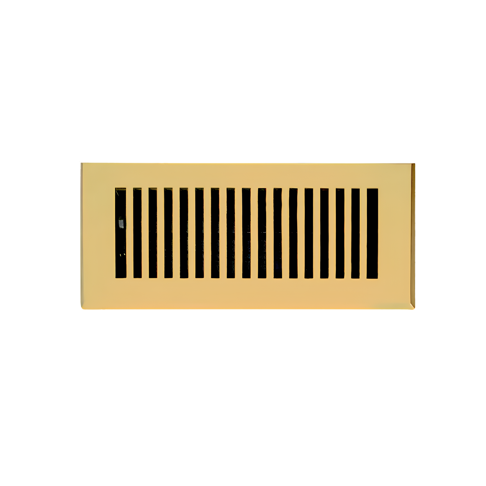 3" x 10" Cast Aluminum Floor Register with Damper, Modern Decorative Vent Cover VR102 - Brushed Gold