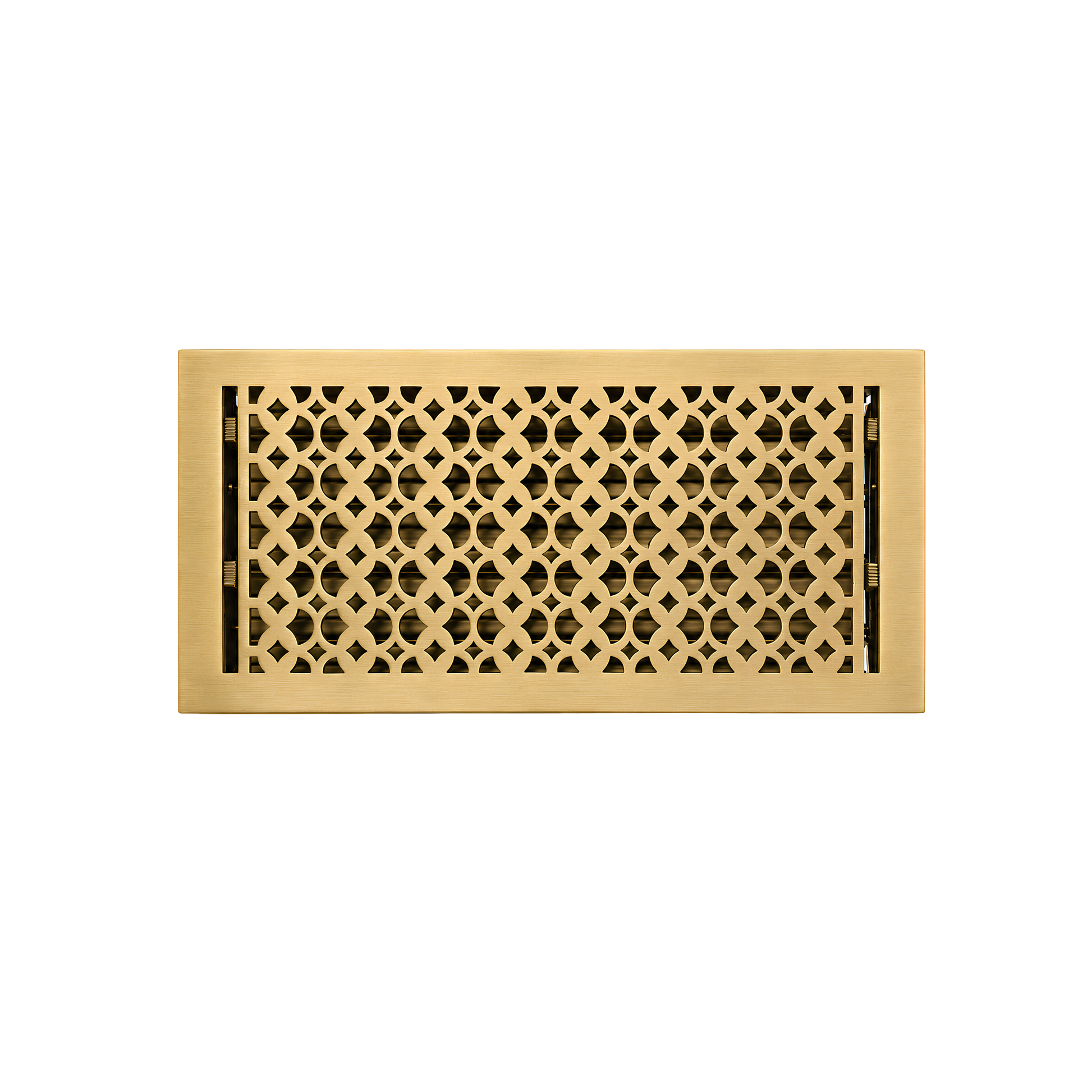 Decorative gold grille on a white background