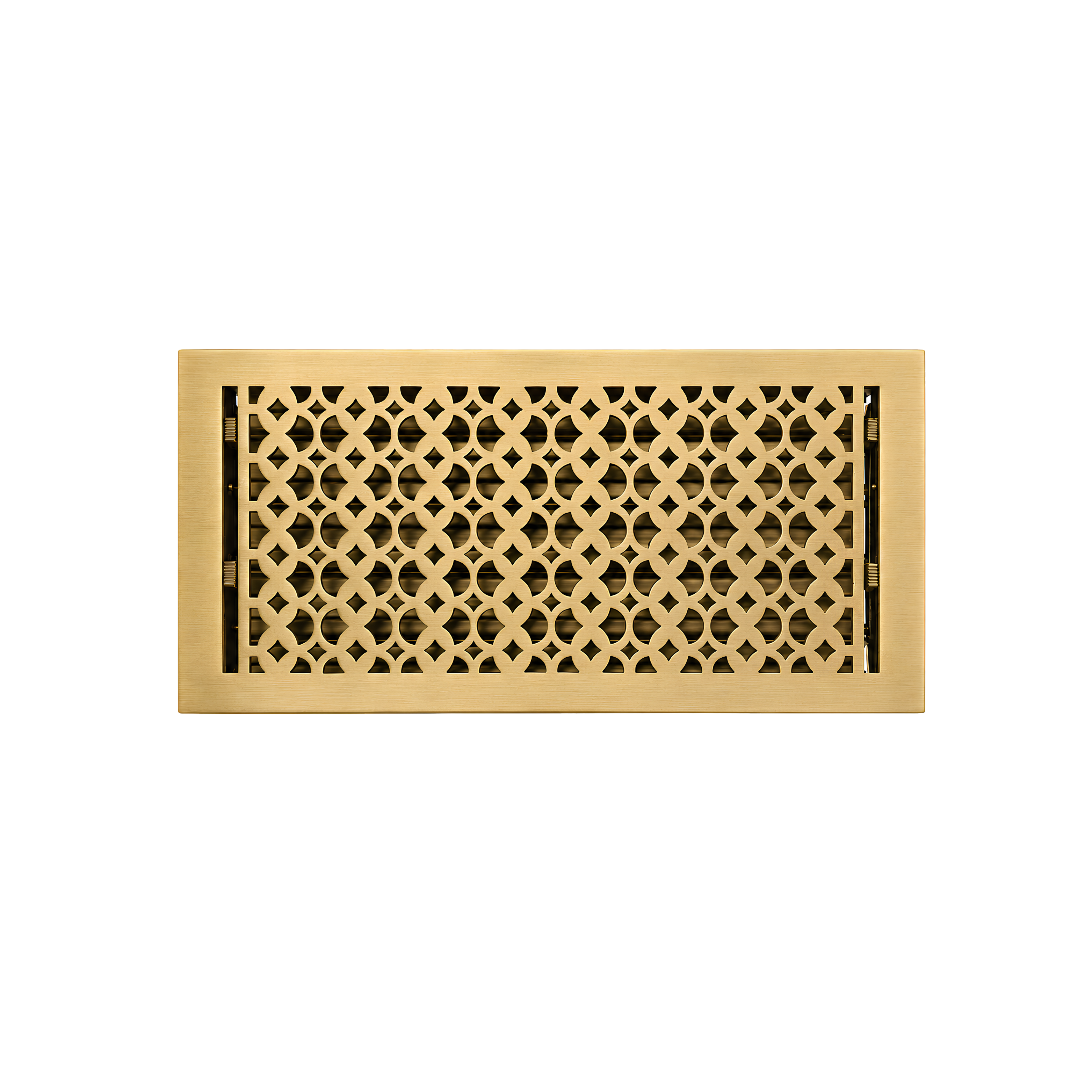 Decorative gold grille on a white background