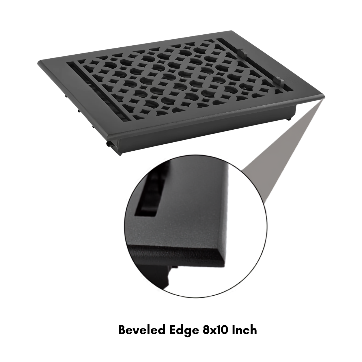 Beveled edge of VR100 zoom in of edges

