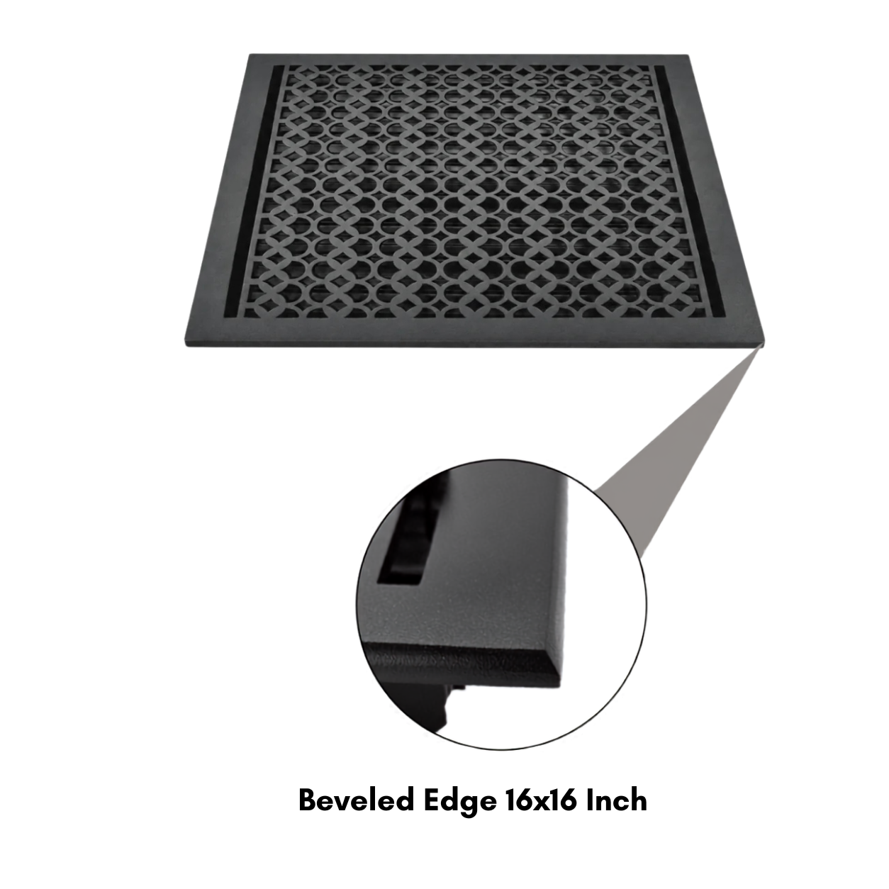 Beveled edge of VR100 zoom in of edges
